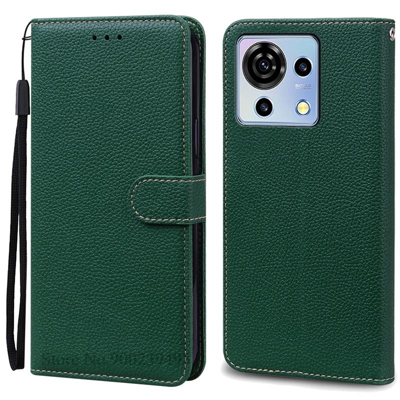 

Для ZTE Blade V50 Vita Чехол-книжка кожаный флип-чехол для ZTE Blade V50 Vita Чехол-чехол для телефона Coque Fundas ZTE Blade V50 Vita темно-зеленого