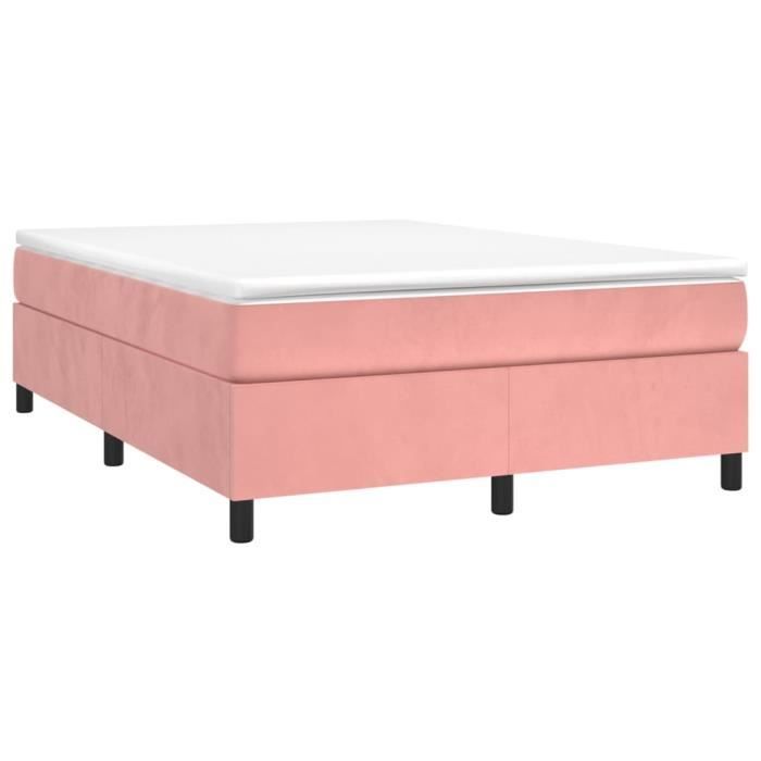 3144686 vidaXL Divan-lit Avec Matelas Rose 140x200 Cm Velours