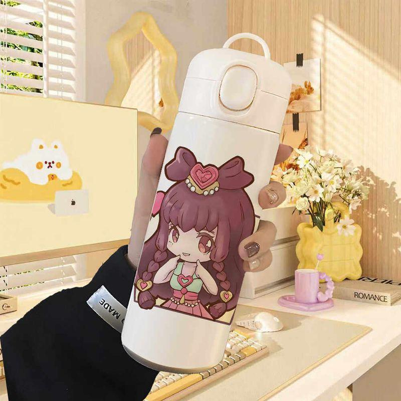 Luo Li Wang Mo Ye Luo Li Fairy Dream Children's Straw Large Capacity Insulated Cup Student 304 Stainless Steel Water Bottle