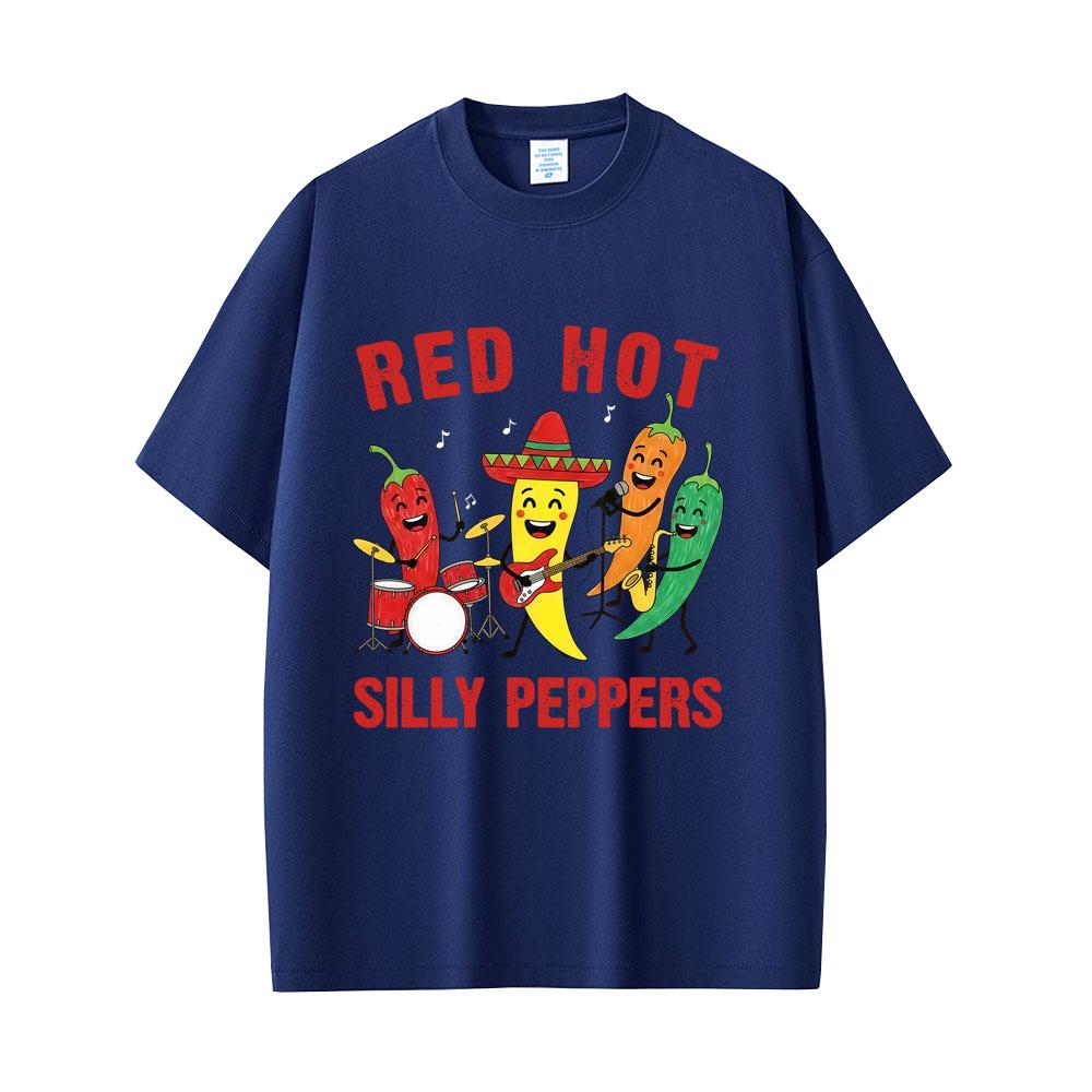 Red Hot Silly Peppers Funny Meme Graphic T Shirts Unisex Women Vintage Gothic Metal Rock Tshirt Unisexs Summer Casual Humor Tshirts