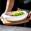 Pure White Ceramic Plate Irregular Dinner Plate Dish Fruit Tray Salad Bowl Dessert Plates Hotel Restaurant Decorative Tableware