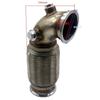 Edelstahl 3 Zoll 76mm V-Band Downpipe Flachprofil 90 Grad mit Flex-Wellrohr Autoersatzteile