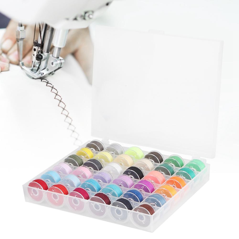 Transparent Bobbin Storage Box 36 Grid with Colorful Bobbin Thread Sewing Machine Supplies