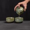 Black Ceramic Quick Tea Cup One Pot Two Cups Ceramic Kung Fu Tea Set Portable Bag