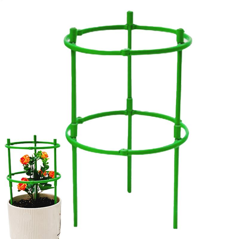 1PC Plant Support Plant Stakes Round Plant Support Ring Plastic Plant Cage Holder Flower Pot Climbing Trellis
