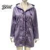 Lady Thick Coat Women Fall Winter Hooded Soft Plush Long Sleeve Mid Autumn Jacket Length Windproof Cold Resistant Buttons Loose Pockets