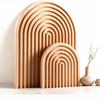 2 Stück Natürliches Holz Bogen Dekor, Servierbretter und Boho Regal Dekor, Boho Küchen Dekor, Dekorationen für Kaminsims, Wohnzimmer, Zuhause und Büro