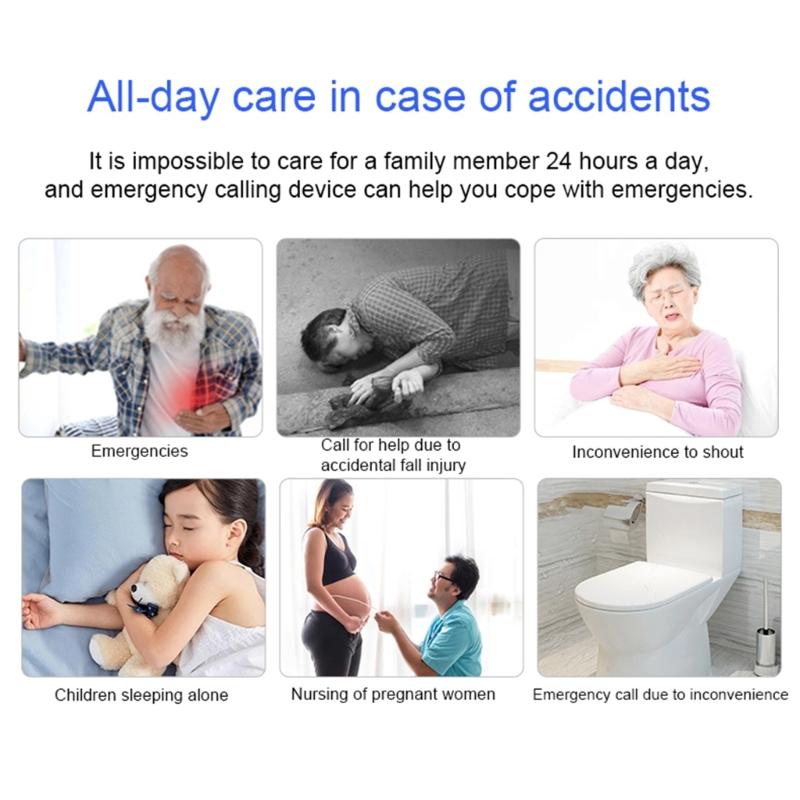 Elderly Assistance Wireless Panics Button, Handheld Call Systems Easy Push Alerts for Immediate Help In Urgent Situation