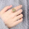 1Pcs Men's and Women's Crystal Agate Ring, Stainless Steel Ring, Retro and Simple Finger Ring