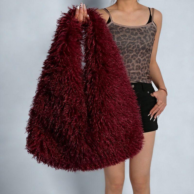 Yogodlns Luxury Fluffy Tote Women Shoulder Bag Lamb Wool Faux Fur Hobo Bags for Winter Large Capacity Shopper Plush Designer Handbags