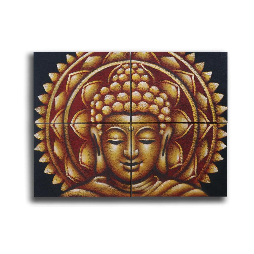 Buddha Mandala Leinwand Wandkunst Set von 4