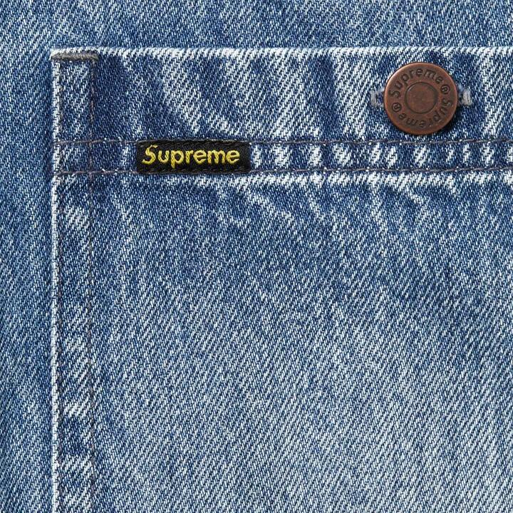 Supreme Worn Hooded Chore Coat Denim