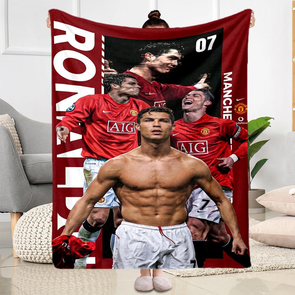 Ronaldo's Legacy Soccer Blanket Warmthful Decor Suitable for Bedding Picnics Seaside for All Occasions Warmthful Decor