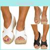 Adjustable Ankle Strap Mid Wedges Sandals For Plus Size Women With Thick Bottom