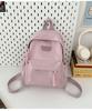 Schoolbag Korean version large capacity solid color ins simple versatile schoolbag female college student junior high school student high school 