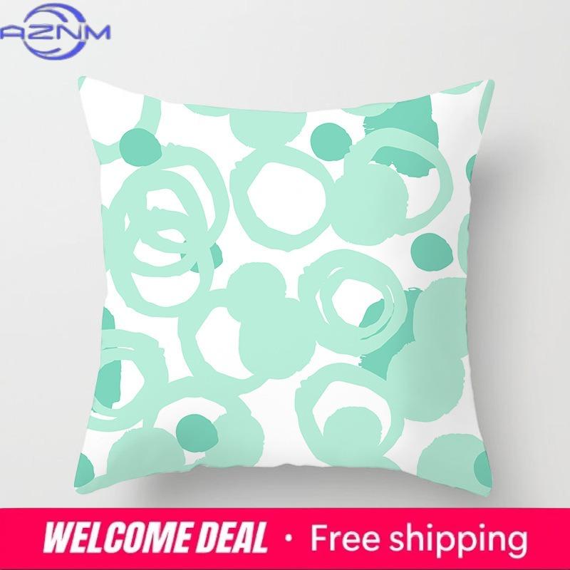 45X45Cm Light Blue Green Mint Cushion Cover Modern Geometric Print Boho Decorative Pillow Sofa Throw