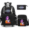 3 Stück/Set Cartoon-bedruckter Rucksack Große Kapazität Schultasche Schüler Junge Mädchen Schultasche Outdoor Laptop Große Kapazität Wasserdichte Reisetasche