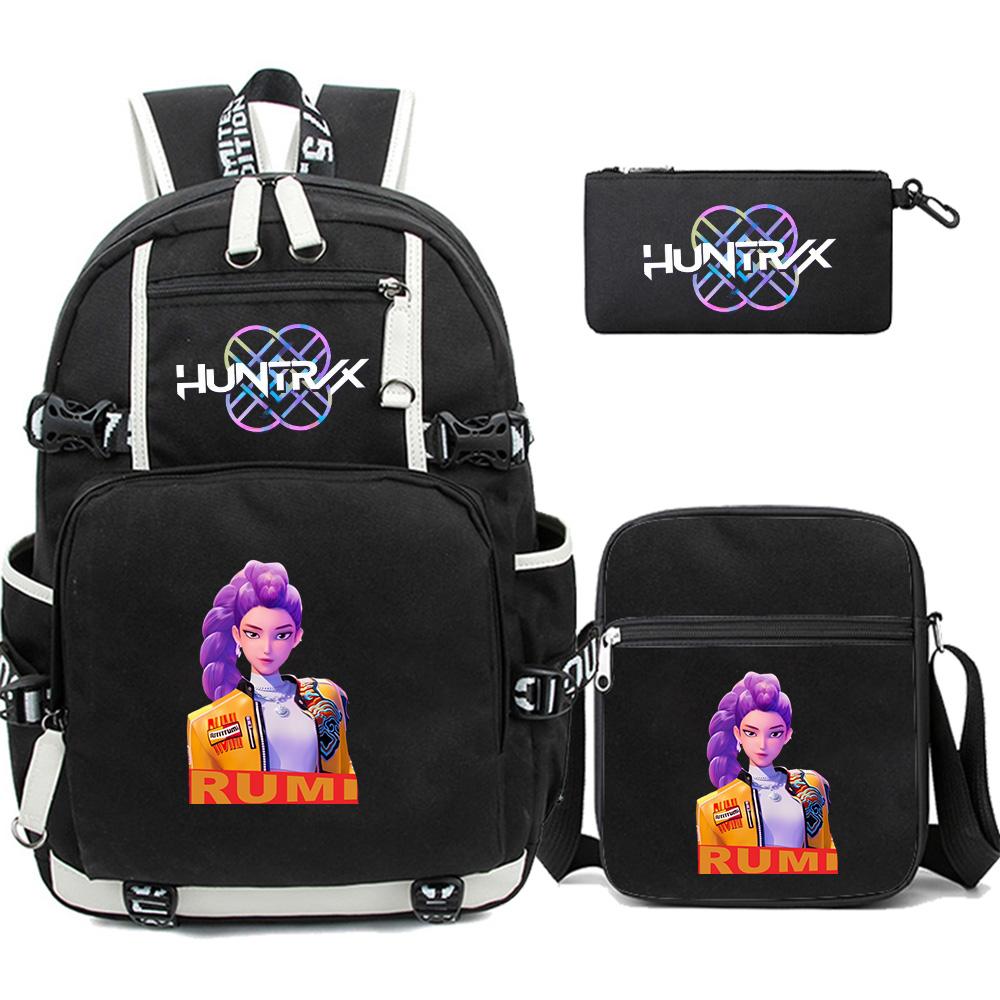 3 Stück/Set Cartoon-bedruckter Rucksack Große Kapazität Schultasche Schüler Junge Mädchen Schultasche Outdoor Laptop Große Kapazität Wasserdichte Reisetasche