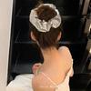 Korean ins super hot fever silver large intestine hair ring internet celebrity French hair rope simple retro hair accessories for women