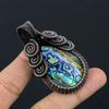 Abalone Shell 999 Copper Wire Wrapped Pendant, Handmade Gemstone Pendant Jewelry, Gifts For Wife Brand New Pendant