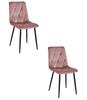 Libra Chair - Pink Velvet / Black Legs X 2
