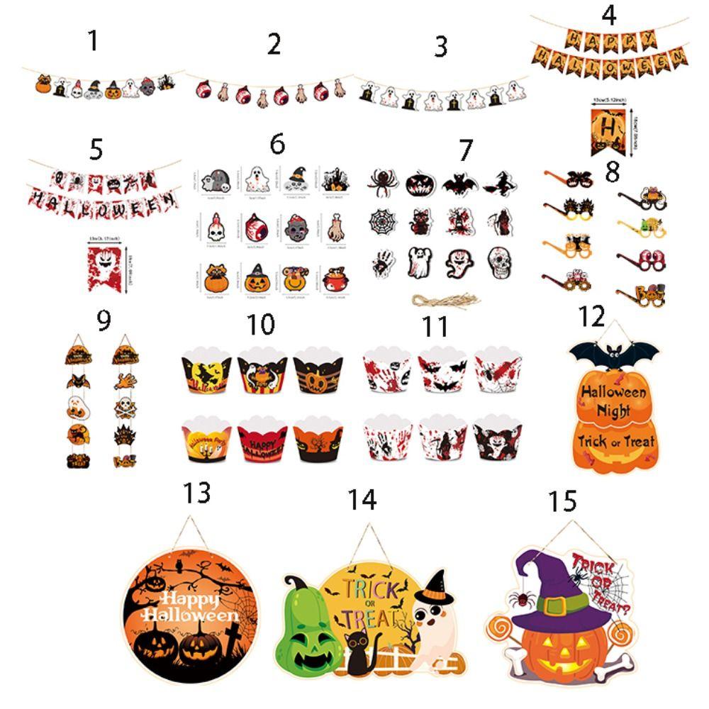 Ghost Halloween Flags Pumpkin Ghost Garden Banner Funny Haunted House Pull Flags  Party Supplies