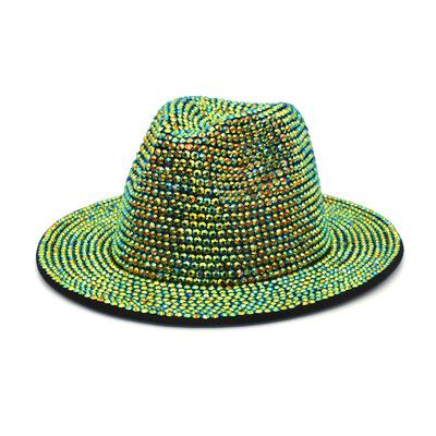 Fedoras Rhinestone Fedora Hat for Women Gemstone Fedoras Jazz Top Hat Winter Handmade Performance Hat Party Hat Jackson Hats