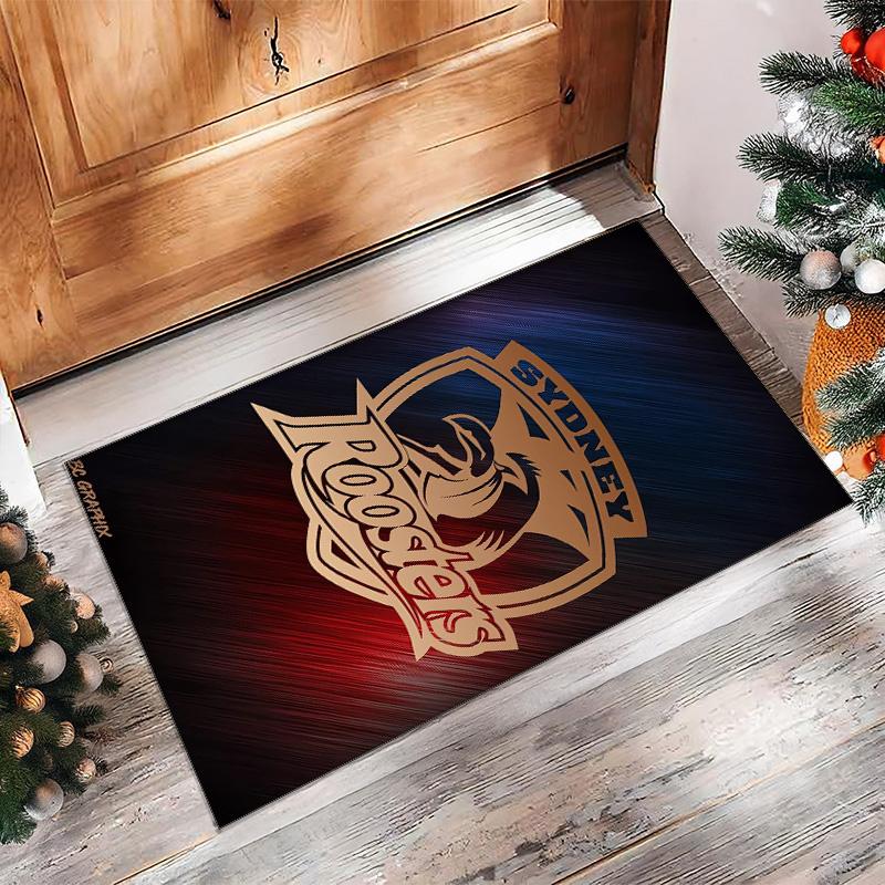 Sydney Roosters Kristall-Samt-Teppich Weich Anti?Rutschfeste Fußmatte Bequemer Wohnzimmer Schlafzimmer Dekor Teppich
