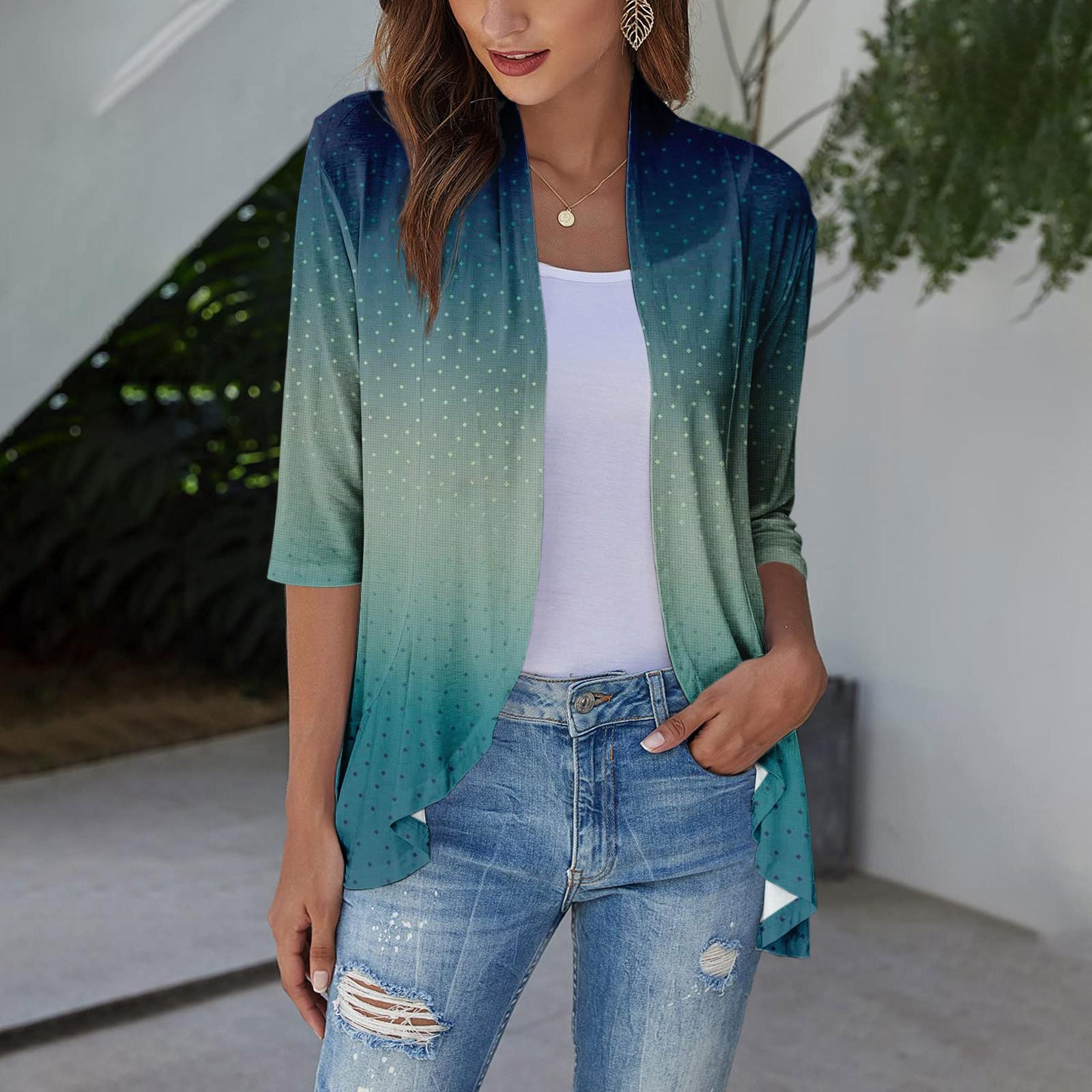 

Летние топы для женщин с цветочным узором для женщин, v-образным вырезом, рукавами 3/4, удобные женские топы, футболки XXL синий