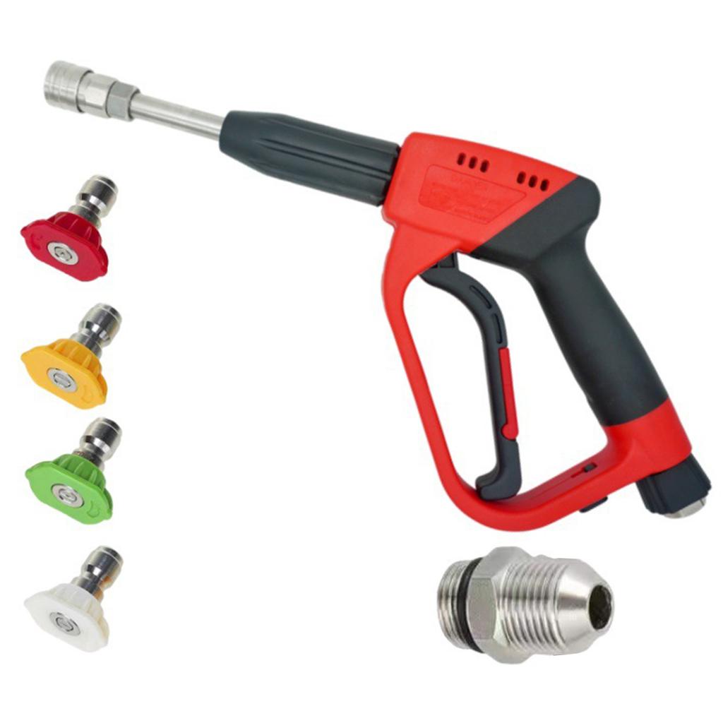 Garden Hose Nozzle Sprayers with Foam Cannon High Pressure Water Hose Nozzle with 4 Spray Nozzles Tips for Washing