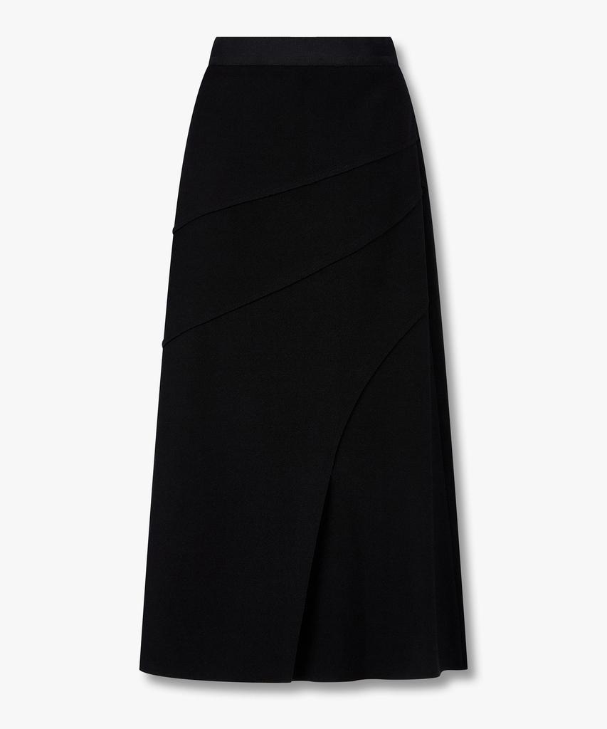 Bobeu Line Detail Flare Skirt_Black_7156335002