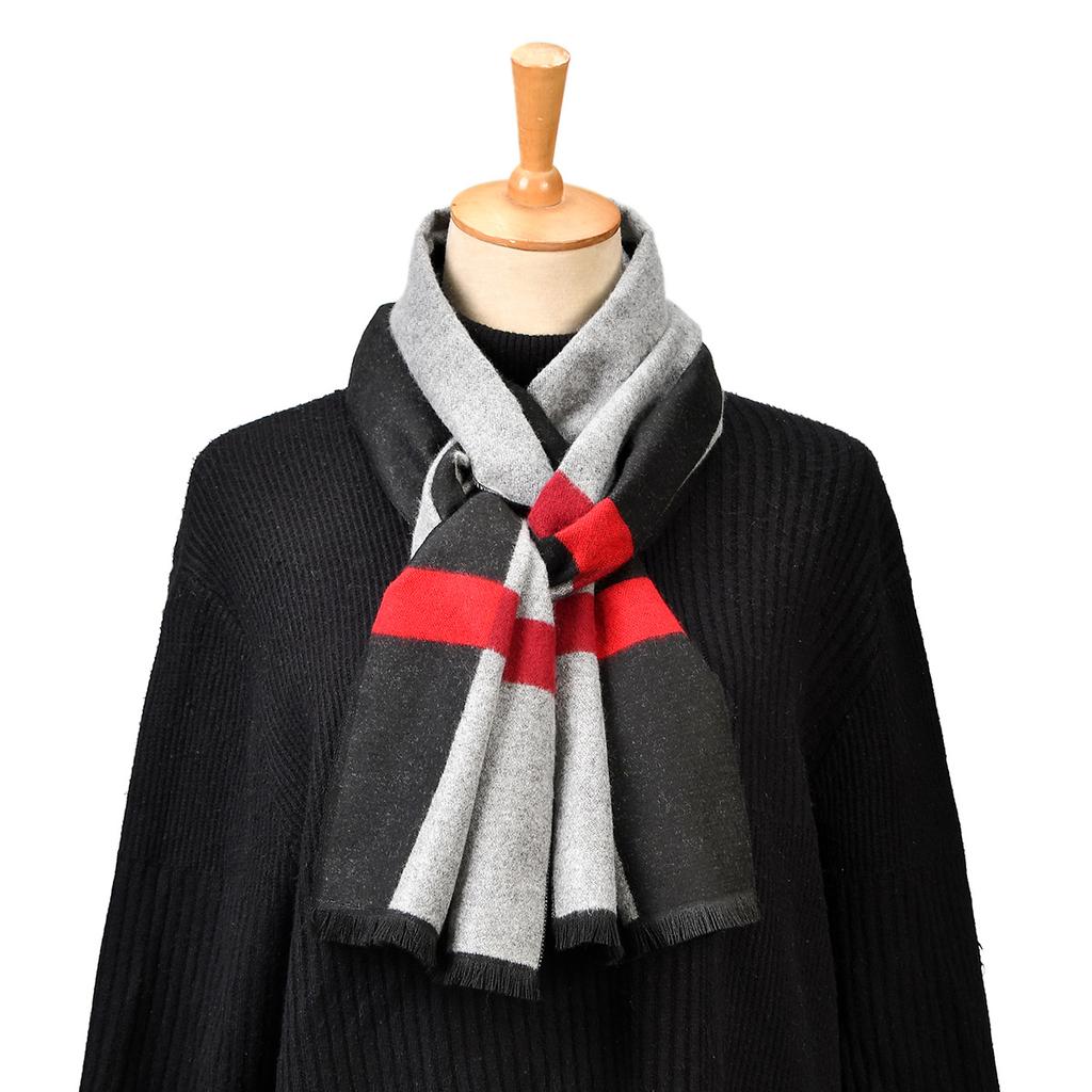Winter Men Strip Printed Pashmina Scarf Plaid Wool Shawls Luxury Warmer Muffler Soft Scarves Cashmere Like Fringes Scarf