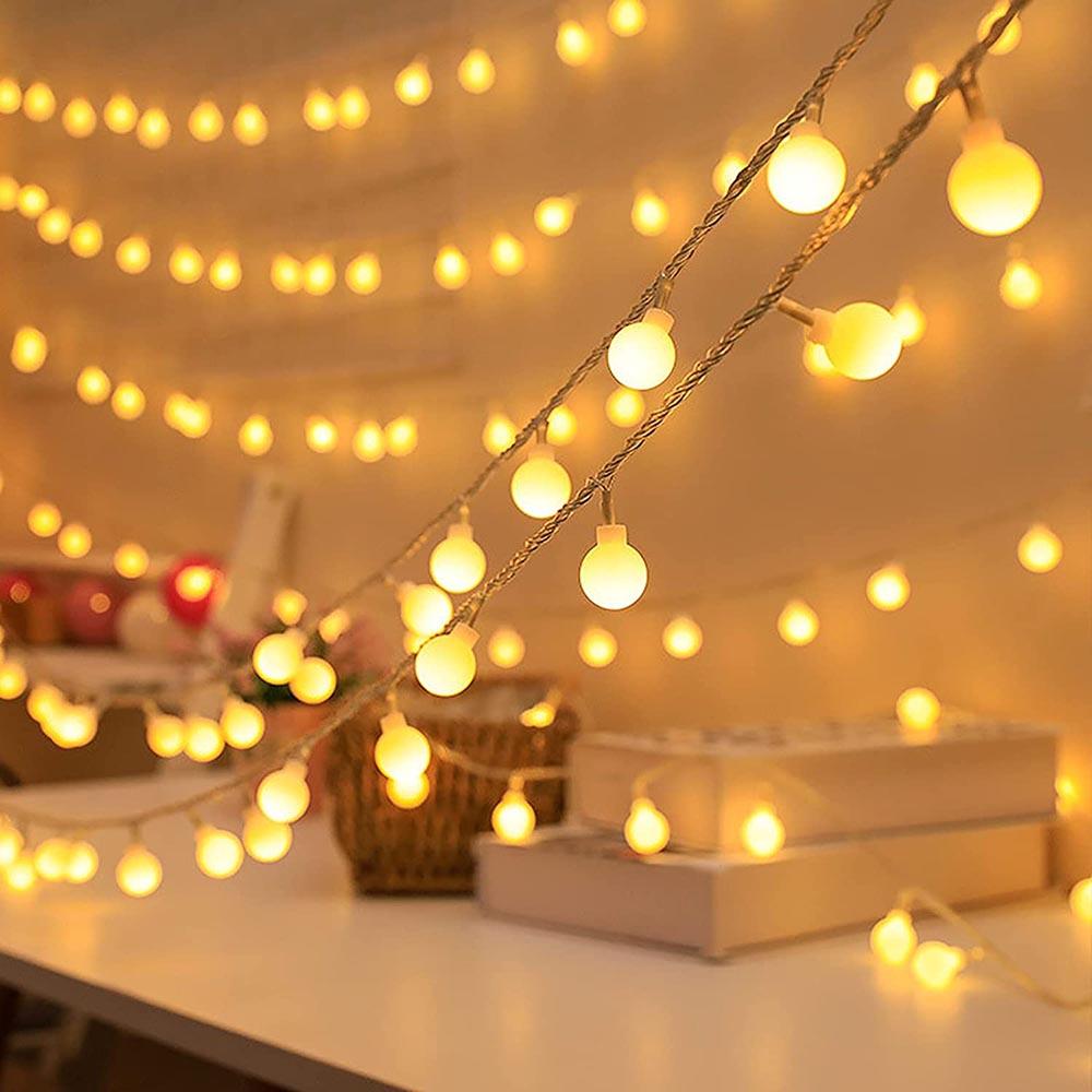 LED Globe Ball String Lights Battery Power Twinkle Lighting Christmas Wedding Party Decor Waterproof Garland Fairy String Lights