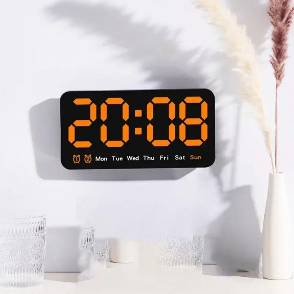 Temperature/Date Display LED Digital Clock Dual Alarms Wall-mounted Clock Living Room