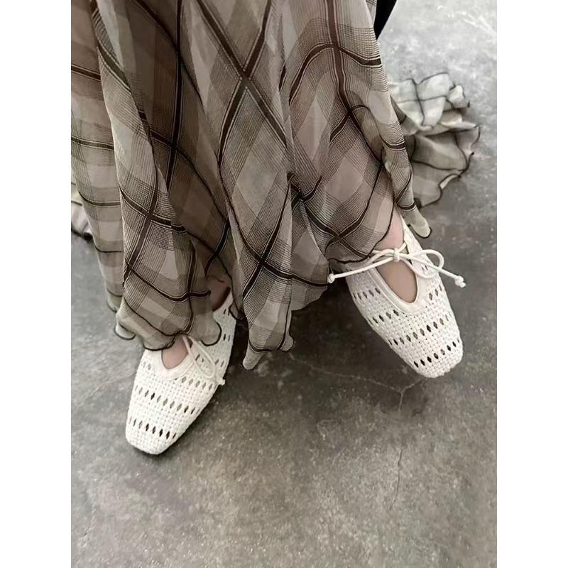 Fashion Fashion Soft Hollow Out Women's Ballet Flats Summer Autumn Mary Janes Walking Shoes Casual Round Toe Girls Loafers Shoes