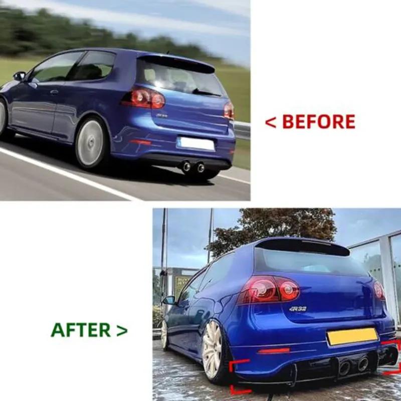 For Golf MK5 R32 2005-2009 Car Rear Bumper Lip Diffuser Spoiler Splitter Rear Side Splitters Rear Diffuser Lip ABS Black