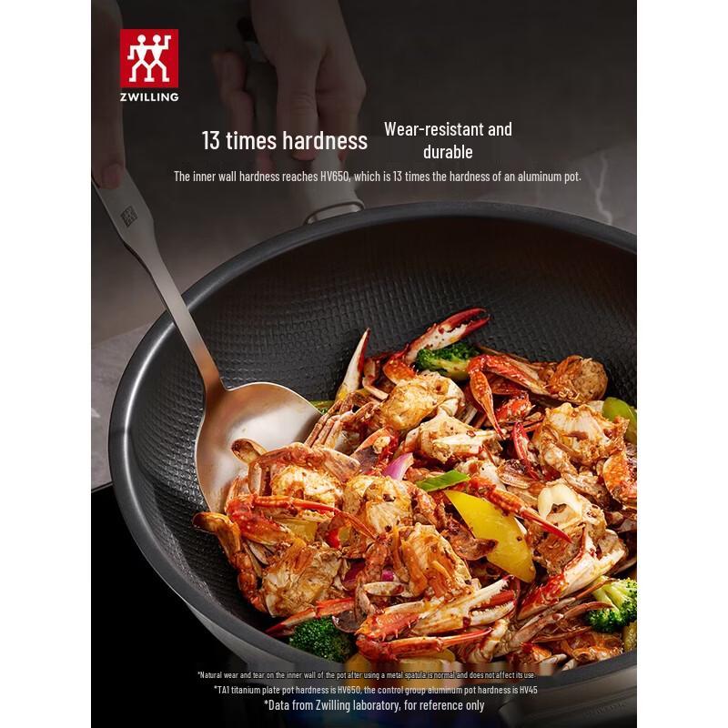 ZWILLING Silver TI II 30cm Pure Titanium Wok
