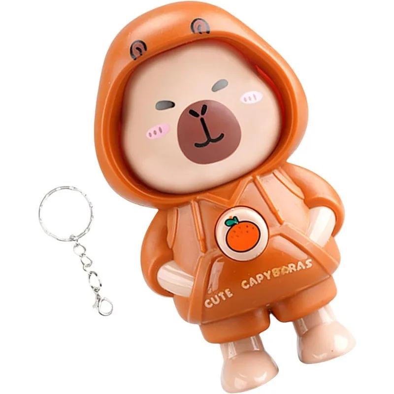 Capybara Press Face Doll Keychain Quirky Doll Cartoon Handpiece Small Ornaments Children's Gifts Cute Bag Charm