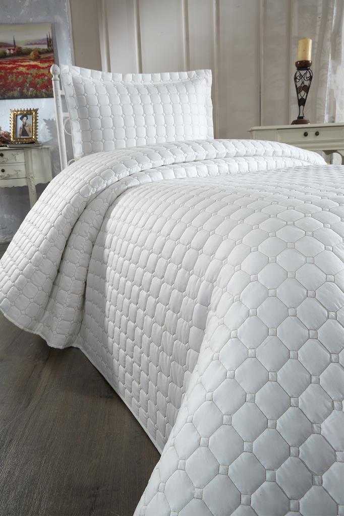 Estiva Queen Size Microcotton Bedspread 180x240 cm  Cream Color