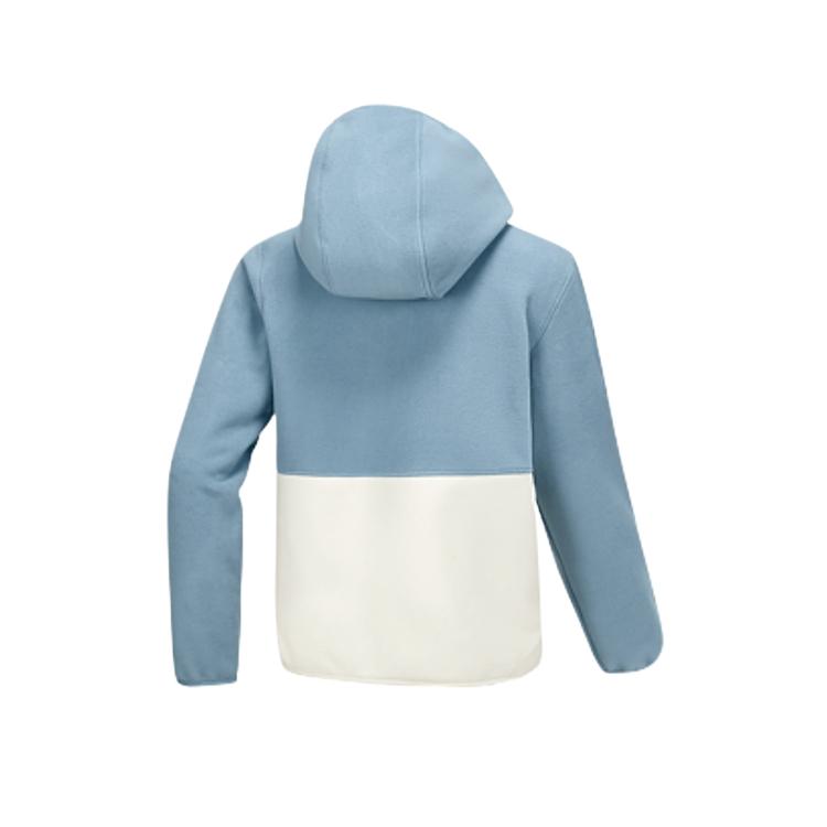 Skechers Basic Sports Series Warm Comfortable Windproof Cold Resistant Fleece Jacket Women Jacket Fog-Gray-Blue P424W124-01N9
