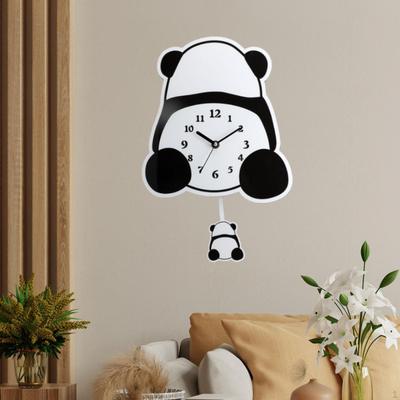 Panda Wall Clock Pendulum Decorative Stylish Cartoon Hanging Ornament for