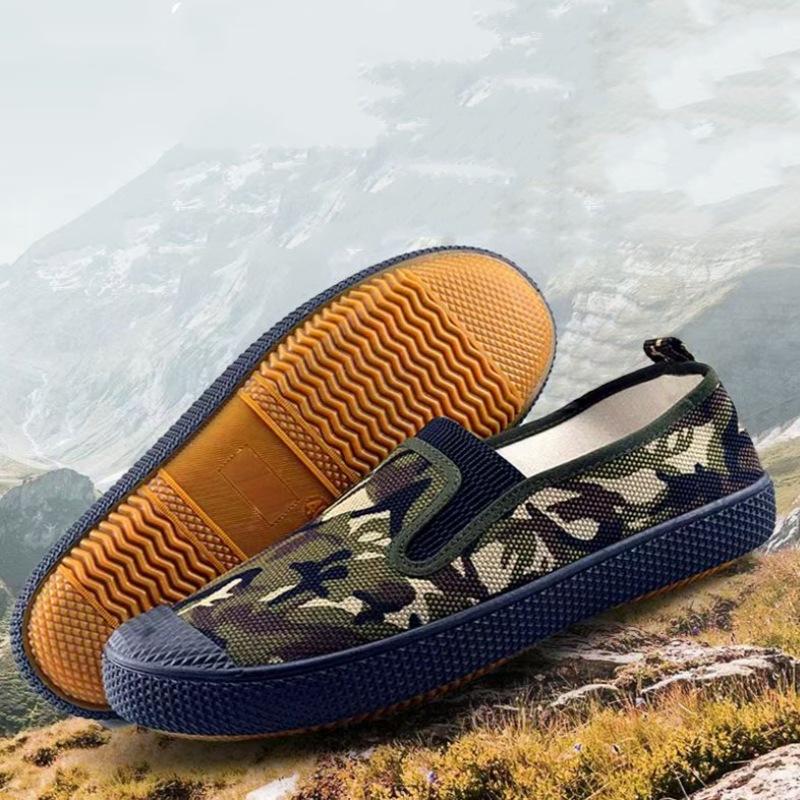 New spring and autumn non-slip labor insurance shoes camouflage training shoes wear-resistant liberation shoes single shoes 38