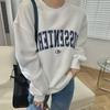 Women's Korean Letter Print Sweatshirts - Casual, Loose Fit, Round Neck for Autumn and Winter