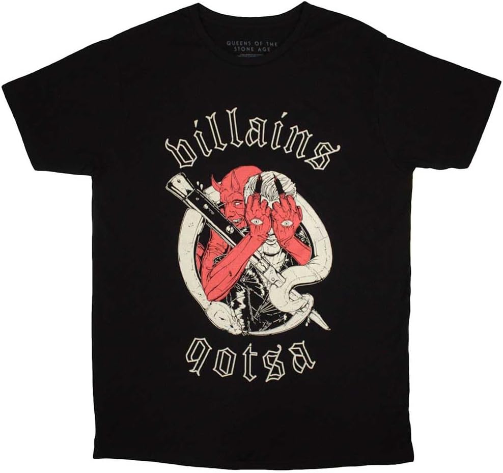 Men s Queens of The Stone Age Villains T-Shirt Black S разноцветный