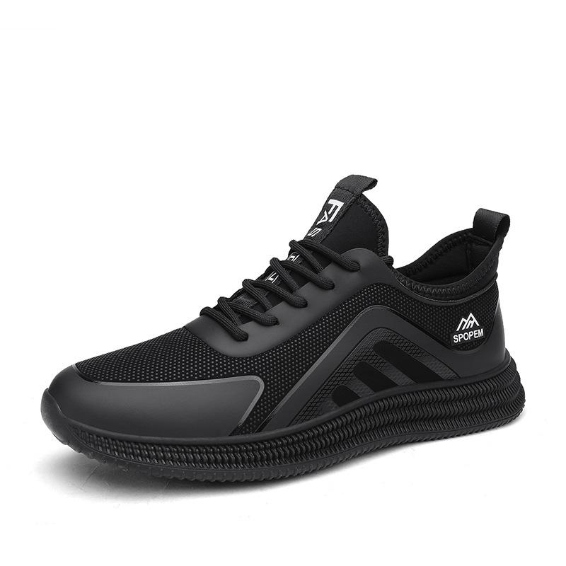 Men's shoes low-top black sneakers spring new men's commuting casual shoes men's jogging trend platform shoes