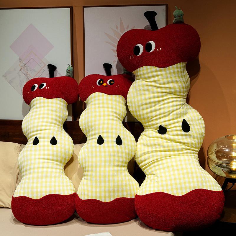 Creative Fun Apple Long Throw Pillow Plush Toy Apple Core Doll Home Sofa Pillow Cushion Rag Doll