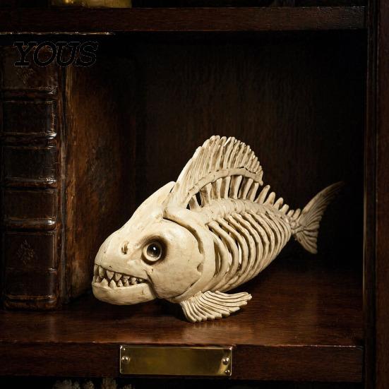 Decoración Duradera de Esqueleto de Halloween Esqueleto de Animal, Pez Pájaro Araña Serpiente Gato Realista Modelo de Calavera Reutilizable para Fiesta, Casa Embrujada, Escena de Cementerio