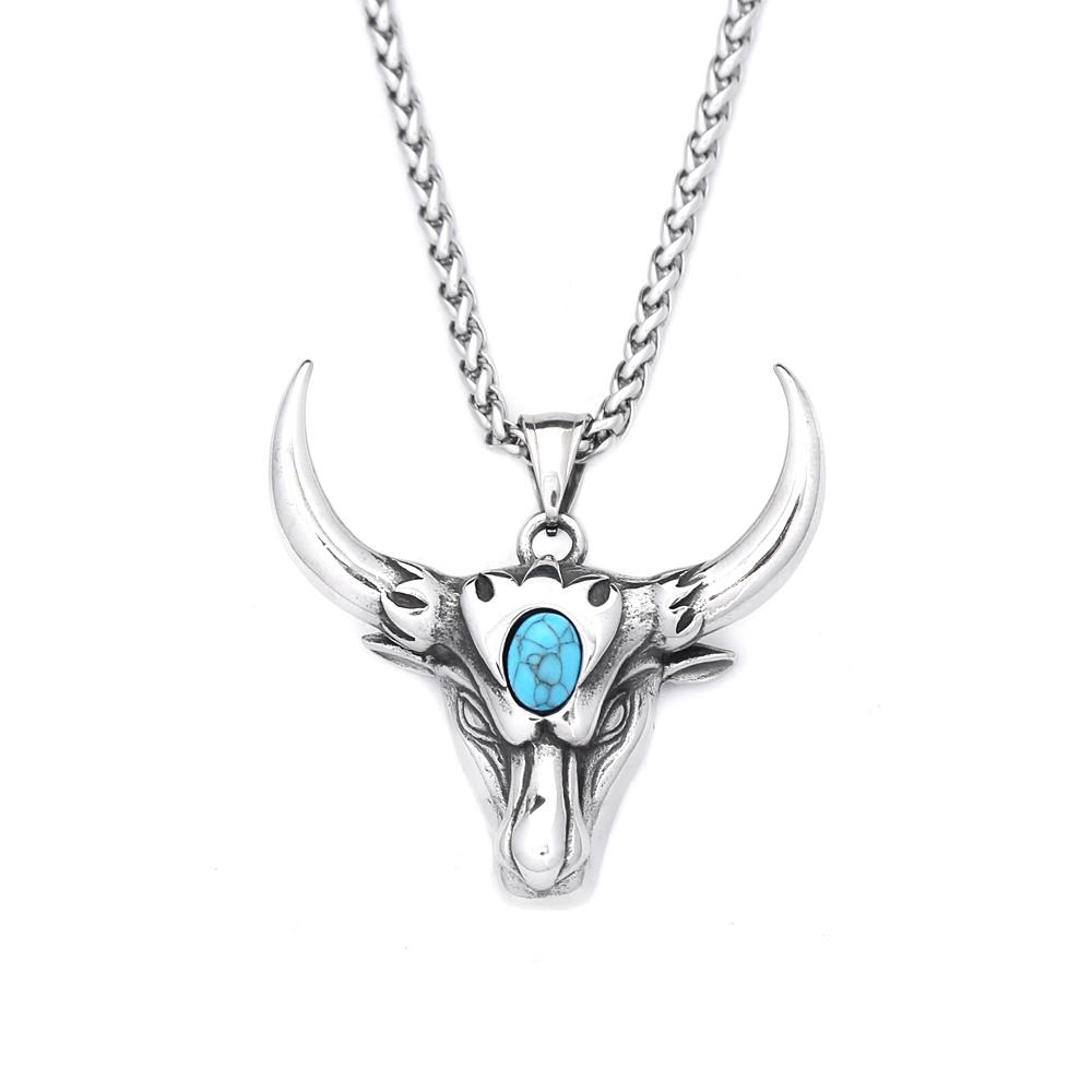 Vintage Stainless Steel Bull Head Pendant Necklaces For Men Women Hip Hop Punk Zodiac Amulet Jewelry Gifts Dropshipping