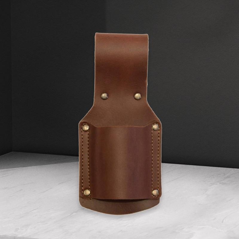 Leather Belt Hammer Holder with Steel Rings Holsters for Convenient Tool Transport Clip On Belt Hammer Holder for Work