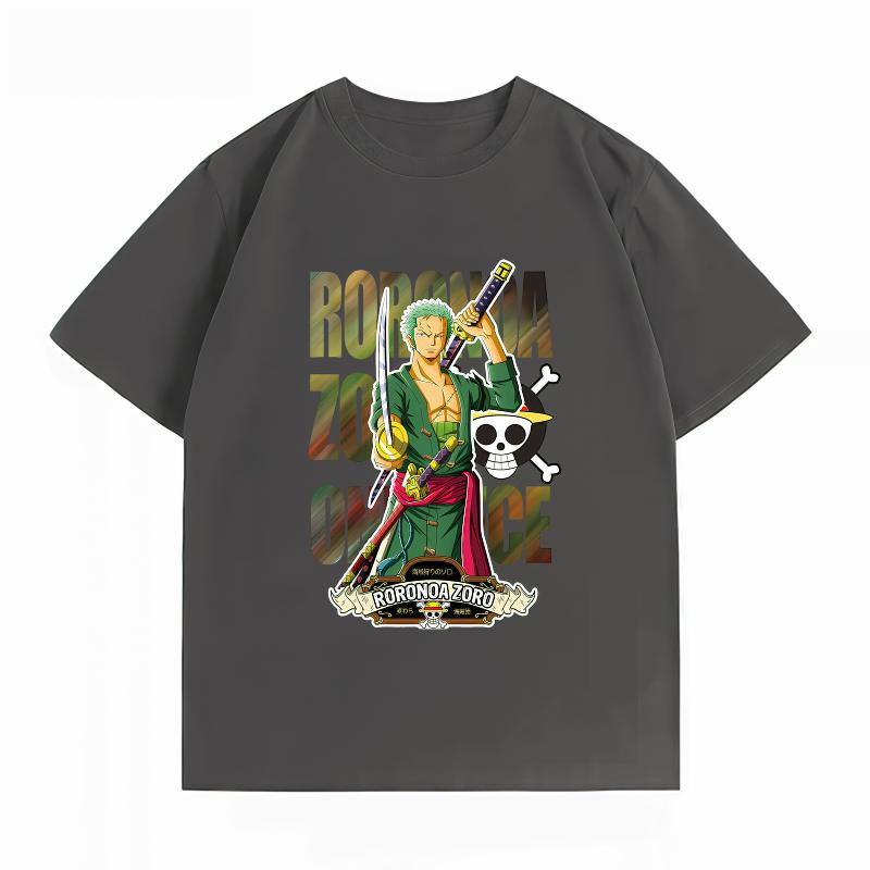 Unisex's Clothing New 100% Cotton Breathable Summer T-Shirt One Piece Zoro Print Casual Streetwear Unisex's T-Shirt